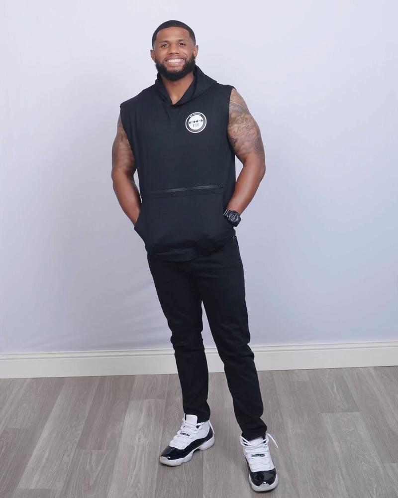 Men's Black Sleeveless Gym Hoodie